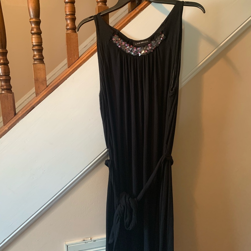 Lane Bryant Sleeveless Black Dress w/ Sequins